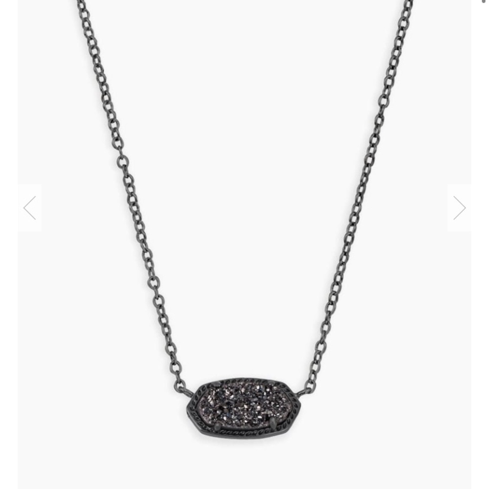 Kendra Scott Elisa pendant necklace in black drusy
